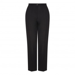 ELENA MIRO LINEN MIX FRONT FASTEN TROUSER BLACK  - Plus Size Collection