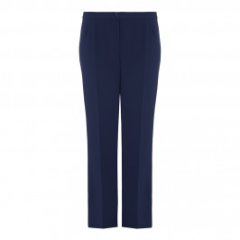 ELENA MIRO NAVY RELAXED BOOT CUT TROUSERS - Plus Size Collection