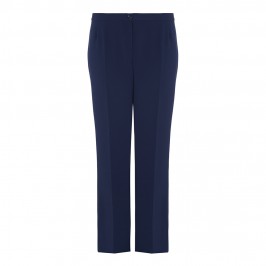 ELENA MIRO NAVY RELAXED BOOT CUT TROUSERS - Plus Size Collection