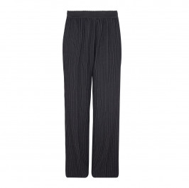 ELENA MIRO BLACK PINSTRIPE ELASTIC WAIST TROUSERS - Plus Size Collection