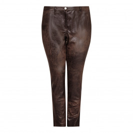 ELENA MIRO distressed faux leather TROUSERS - Plus Size Collection