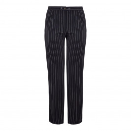 PIAZZA DELLA SCALA DRAWSTRING WAIST PINSTRIPE TROUSER NAVY - Plus Size Collection