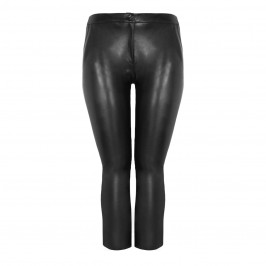 ELENA MIRO FAUX LEATHER ANKLE GRAZER TROUSER BLACK - Plus Size Collection