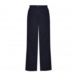 Elena Miro Lace Insert Trousers Navy - Plus Size Collection