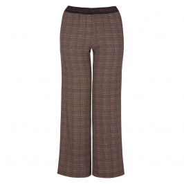 ELENA MIRO CHECK PALAZZO TROUSER CHOCOLATE - Plus Size Collection