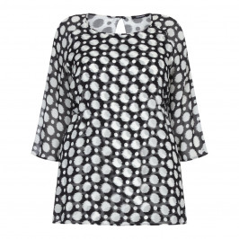 ELENA MIRO POLKA DOT CHIFFON TUNIC  - Plus Size Collection