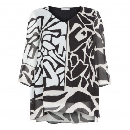 ELENA MIRO CONTRASTING MONOCHROME TUNIC - Plus Size Collection