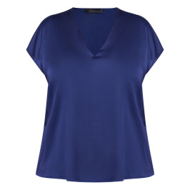 Elena Miro Stretch Satin Vest Navy  - Plus Size Collection