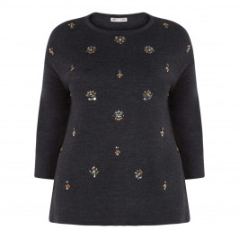 ELENA MIRO EMBELLISHED KNITTED TUNIC - Plus Size Collection