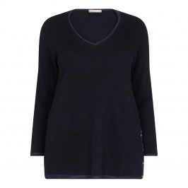 ELENA MIRO WHITE LABEL NAVY SWEATER - Plus Size Collection