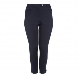 ELENA MIRO NAVY ANKLE GRAZER TROUSER - Plus Size Collection