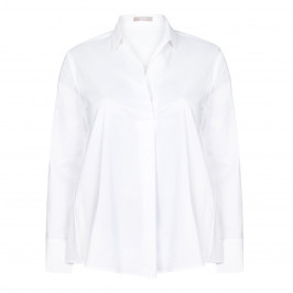 ELENA MIRO white pleat front Tunic shirt - Plus Size Collection