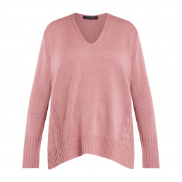 ELENA MIRO CABLE KNIT SEAM SWEATER ROSE PINK - Plus Size Collection