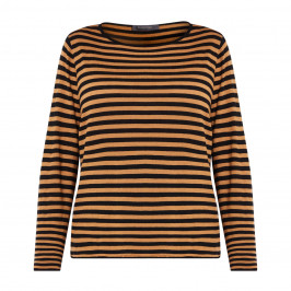 ELENA MIRO STRIPE SWEATER SAND AND BLACK  - Plus Size Collection