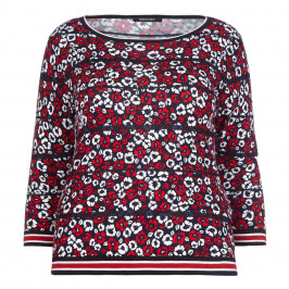 ELENA MIRO floral print SWEATER with stripes - Plus Size Collection