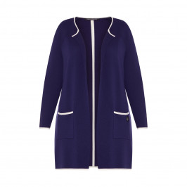 FABER LONG CARDIGAN NAVY AND WHITE  - Plus Size Collection
