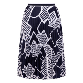 Faber Pleated Skirt Abstract Print Outfit  - Plus Size Collection