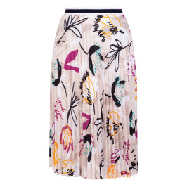 Faber Floral Print Skirt Beige  - Plus Size Collection