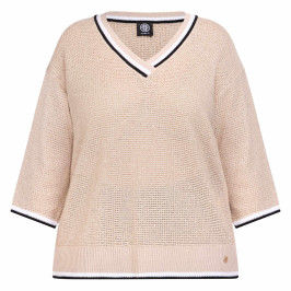 Faber V-Neck Sweater Beige - Plus Size Collection