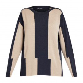 Faber Two Tone Sweater Camel and Black - Plus Size Collection
