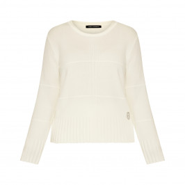 Faber Ribbed Sweater White   - Plus Size Collection