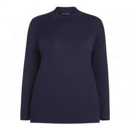 FABER HIGH-NECK NAVY SWEATER - Plus Size Collection