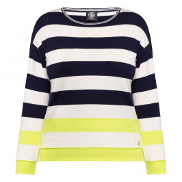 Faber Bold Stripe Sweater Lime and Navy