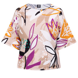 Faber Abstract Floral Print Sweater Beige - Plus Size Collection