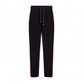 FABER PULL-ON KNITTED TROUSERS BLACK AND PINK  - Plus Size Collection
