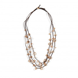 FACTUR LEATHER MULTI-STRAND NECKLACE COPPER  - Plus Size Collection