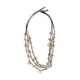 FACTUR LEATHER MULTI-STRAND NECKLACE GOLD  - Plus Size Collection