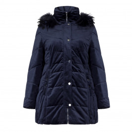 FRANDSEN VELVET HOODED PUFFA COAT - Plus Size Collection