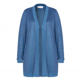 GAIA EDGE TO EDGE LUREX CARDIGAN TEAL - Plus Size Collection