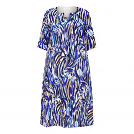 GAIA PAINTERLY PRINT DRESS LINEN - Plus Size Collection