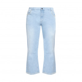 GAIA PEARL TRIM JEANS PALE BLUE - Plus Size Collection