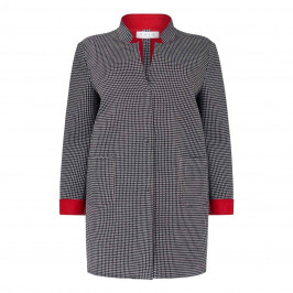 GAIA HOUNDSTOOTH LONG JACKET - Plus Size Collection