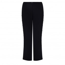 GAIA BLACK TROUSER WITH DIAMANTE SIDE DETAIL - Plus Size Collection