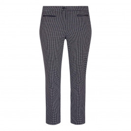 GAIA HOUNDSTOOTH TROUSER FRONT FASTEN ANKLE GRAZER - Plus Size Collection