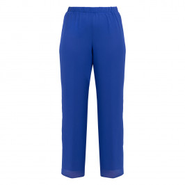 Gaia Pull-On Trouser Satin Trim Cobalt  - Plus Size Collection