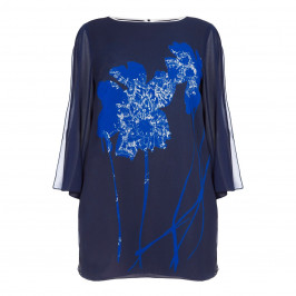 GAIA navy CHIFFON PRINT TUNIC - Plus Size Collection