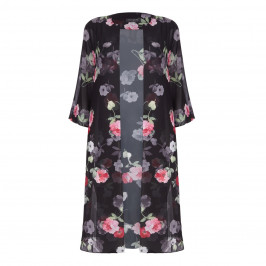 GEORGEDÉ black floral print Duster - Plus Size Collection