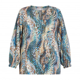 GEORGEDÉ ABSTRACT ANIMAL PRINT TUNIC BLUE - Plus Size Collection