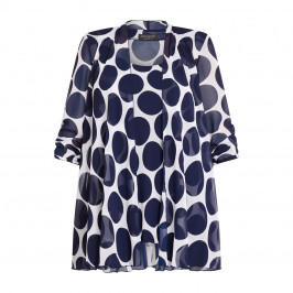 Georgedé Georgette Twinset Spot Print Navy and White - Plus Size Collection