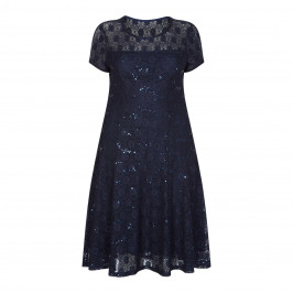 Georgedé NAVY SEQUIN AND LACE DRESS - Plus Size Collection