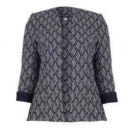 GEORGEDE BASKET WEAVE JACQUARD JACKET WITH BLACK SIDE PANELS - Plus Size Collection