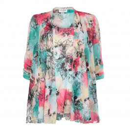 Georgedé PASTEL FLORAL PRINT JACKET AND VEST TWINSET - Plus Size Collection