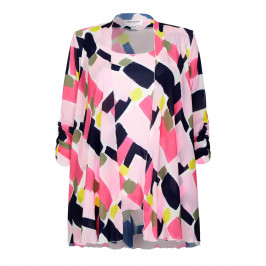 GEORGEDÉ CHIFFON TWINSET PRINT PINK - Plus Size Collection