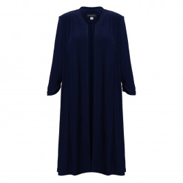 Georgedé Edge To Edge Long Jersey Jacket Navy  - Plus Size Collection