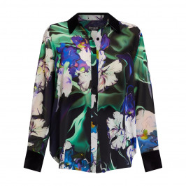 Georgedé Georgette Floral Shirt Print Green  - Plus Size Collection