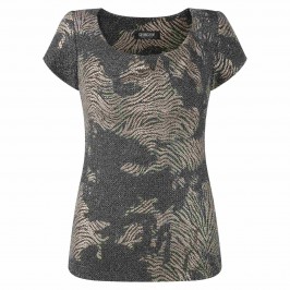 GEORGEDé GOLD AND BLACK JACQUARD TOP - Plus Size Collection